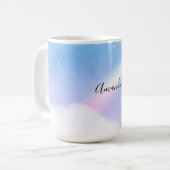 魔法のパステルクラウドと虹 コーヒーマグカップ (正面左)