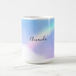 魔法のパステルクラウドと虹 コーヒーマグカップ