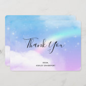 魔法のパステルクラウドと虹 サンキューカード (正面/裏面)