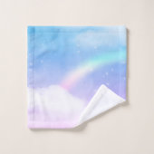 魔法のパステルクラウドと虹 バスタオルセット (ウォッシュタオル)