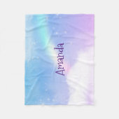 魔法のパステルクラウドと虹 フリースブランケット (正面)