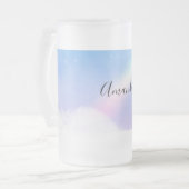 魔法のパステルクラウドと虹 フロストグラスビールジョッキ (正面左)