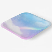 魔法のパステルクラウドと虹 ペーパープレート (傾斜あり)