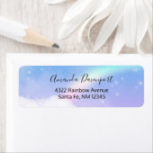 魔法のパステルクラウドと虹 ラベル (インサイチュ)