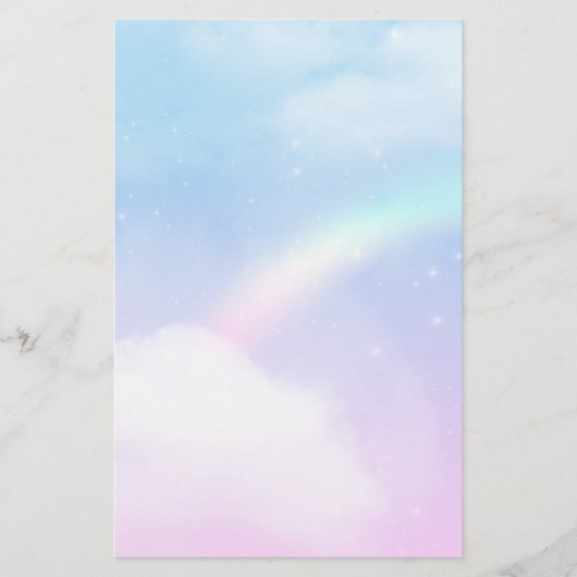 魔法のパステルクラウドと虹 便箋 (正面)