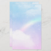 魔法のパステルクラウドと虹 便箋 (正面/裏面)