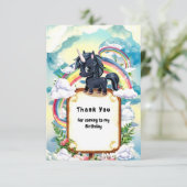 魔法のパステルブラックユニコーンの誕生日 サンキューカード (スタンド正面)
