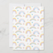魔法のパステルユニコーン虹の誕生日の女の子 招待状 (裏面)