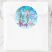 魔法のパーソナライズされたグリッターマーメイドシール ラウンドシール (バッグ)