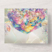 魔法のパーティーとシャワーの招待状 オールインワン招待状 (裏面)