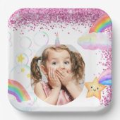 魔法のパーティーパーソナライズされたフォト紙プレート ペーパープレート (正面)