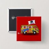 魔法のヒッピーヴァン 缶バッジ (正面&裏面)