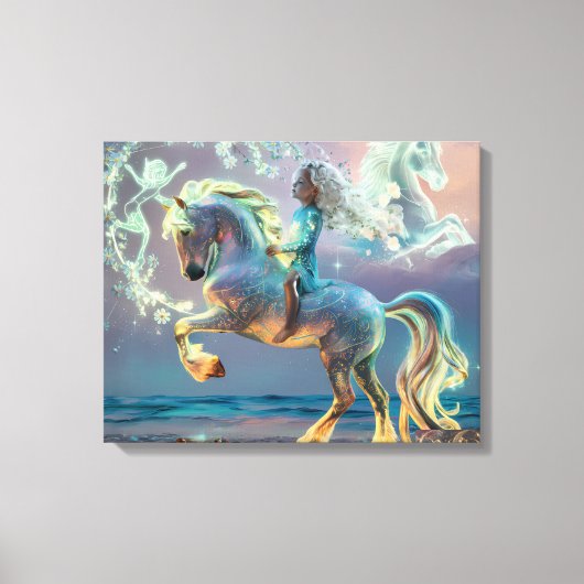 魔法のビーチ乗り キャンバスプリント (正面)