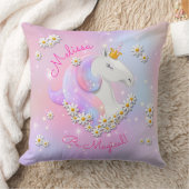 魔法のピンクと薄紫の一角花と星 クッション (ブランケット)