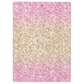 魔法のピンクと金ゴールドグリッター グラデーション クリップボード (裏面)