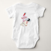 魔法のピンクのうずまき人魚 ベビーボディスーツ (裏面)