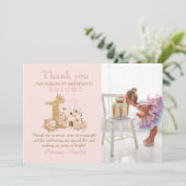 魔法のピンクのお城の王国誕生日 サンキューカード (スタンド正面)