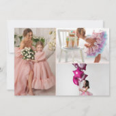 魔法のピンクのお城の王国誕生日 サンキューカード (裏面)