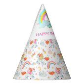 魔法のピンクのユニコーン虹 パーティーハット (左)