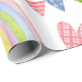 魔法のピンクのユニコーン虹 ラッピングペーパー (ロールコーナー)