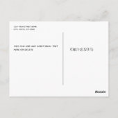 魔法のピンクのユニコーン誕生日パーティーの招待状 ポストカード (裏面)