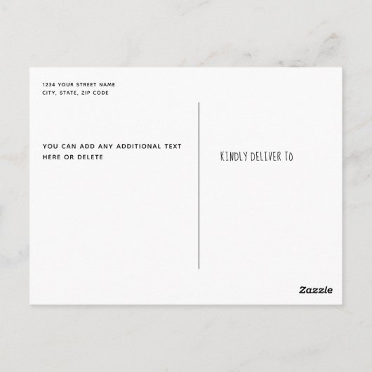 魔法のピンクのユニコーン誕生日パーティーの招待状 ポストカード (裏面)