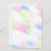 魔法のピンクのユニコーン 花のグリッター 誕生日 招待状 (裏面)