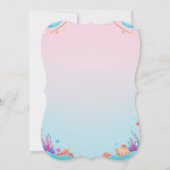 魔法のピンクの人魚の誕生日パーティーの招待 (裏面)