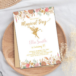 魔法のピンクガーデンパーティーカード 招待状