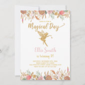 魔法のピンクガーデンパーティーカード 招待状 (正面)