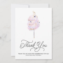 魔法のピンクコットンキャンディとグリッターありがとう 招待状