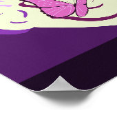 魔法のピンクパープルブーケ&蝶スクエア ポスター (角)