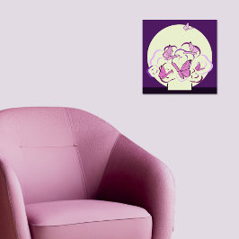 魔法のピンクパープルブーケ&蝶スクエア ポスター