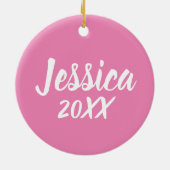 魔法のピンクパープルミティカルホースユニコーンプリント セラミックオーナメント (裏面)