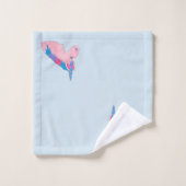 魔法のピンクパープルミティカルホースユニコーンプリント バスタオルセット (ウォッシュタオル)