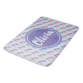 魔法のピンクパープルミティカルホースユニコーンプリント バスマット (アングル)