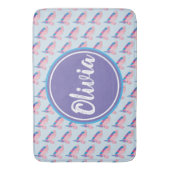 魔法のピンクパープルミティカルホースユニコーンプリント バスマット (正面縦)