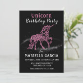 魔法のピンクユニコーンガールズバースデーパーティー 招待状 (スタンド正面)