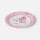 魔法のピンクユニコーンレインボーバースデーパーティー ペーパープレート (アングル)