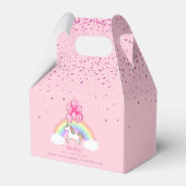 魔法のピンクユニコーンレインボー誕生日サンキュー フェイバーボックス (正面サイド)