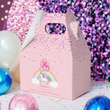 魔法のピンクユニコーンレインボー誕生日サンキュー
