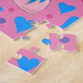 魔法のピンクユニコーン神話の馬のハートドット ジグソーパズル (側面)