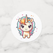 魔法のピンクユニコーン虹の誕生日 コンフェッティ (スモール正面)