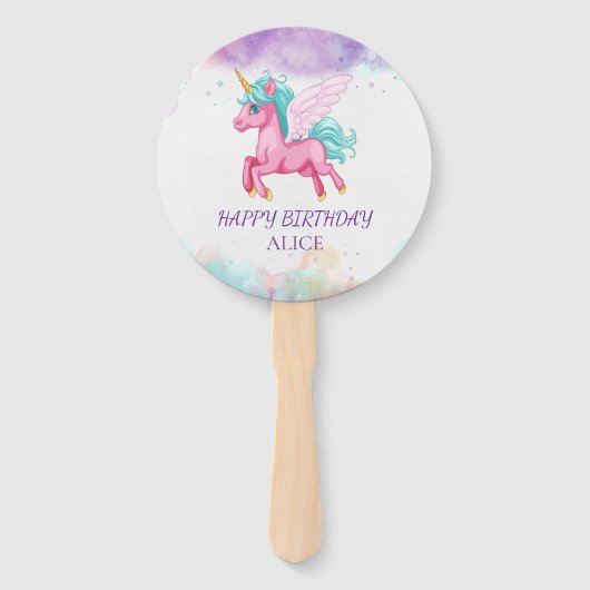 魔法のピンクユニコーン虹の誕生日 ハンドファン (正面)