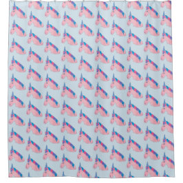 魔法のピンク紫の神話の馬のユニコーンの愛 シャワーカーテン