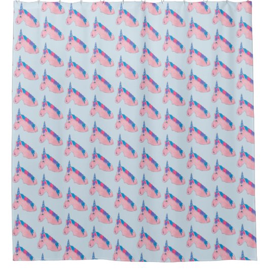 魔法のピンク紫の神話の馬のユニコーンの愛 シャワーカーテン (正面)