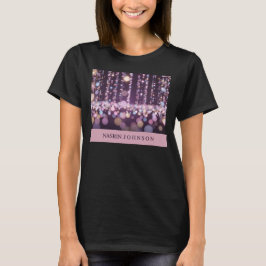 魔法のピンク背景 名前入り オーダーメイド Tシャツ
