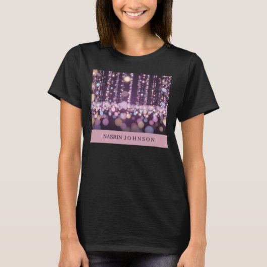 魔法のピンク背景 名前入り オーダーメイド Tシャツ (正面)