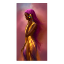 魔法のファンタジーアフリカ女性カラフル髪4