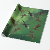 魔法のファンタジードラゴン 蛇 飛行する銀河 ラッピングペーパー (アンロールド)